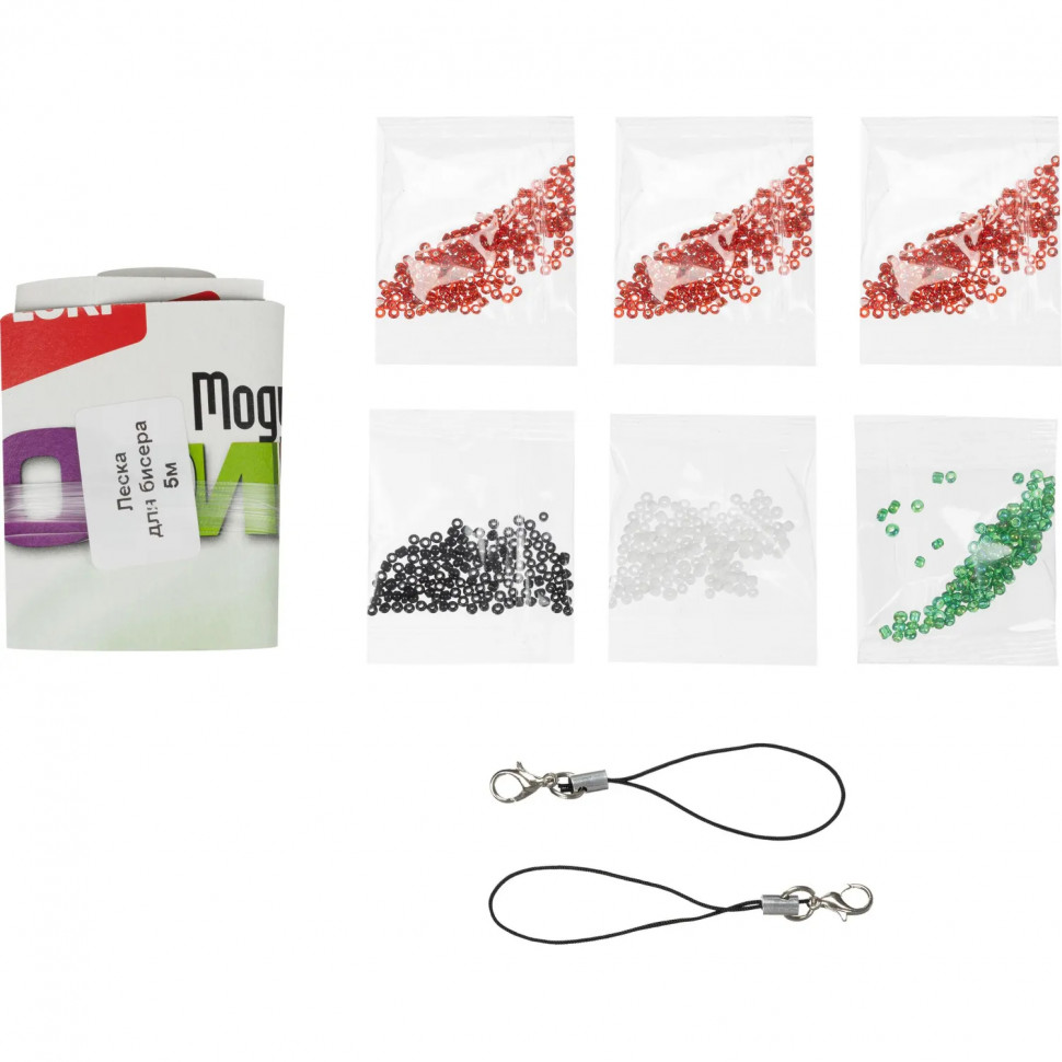 Набор для изготовления Фигурки из бисера. Брелоки Сердечко, арбуз, Бис-104