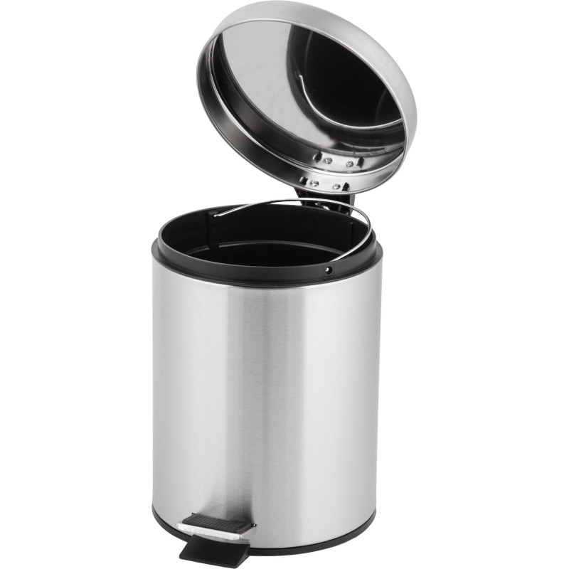 Ведро мусорное с педалью 5 л, матовое, нержавеющая сталь