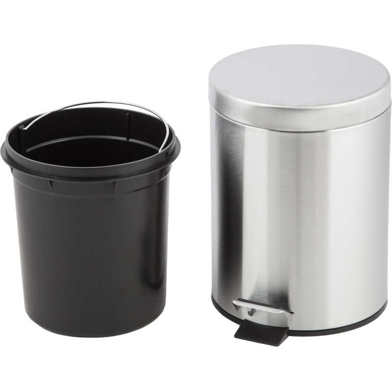 Ведро мусорное с педалью 5 л, матовое, нержавеющая сталь