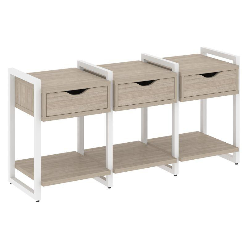 Loft Тумба на регулируемых опорах VR.L-TN-4.O Дуб Аттик/Металл Белый 1440*460*719 Loft Тумба на регулируемых опорах VR.L-TN-4.O Дуб Аттик/Металл Белый 1440*460*719