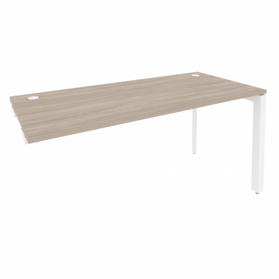 Onix Стол-приставка на П-образном м/к к опорным элементам O.MP-SPR-4.7 Дуб Аттик/Металл Белый 1580*7