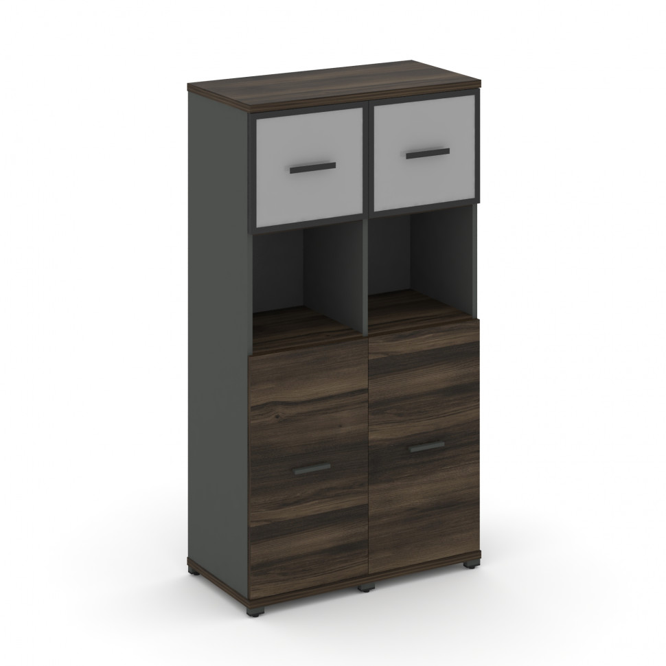Concept Шкаф 2 узкие секции, 4 ниши CN.STU-425 RMB A Дуб Мали/Антрацит/Металл Антрацит/Сатин 836*420