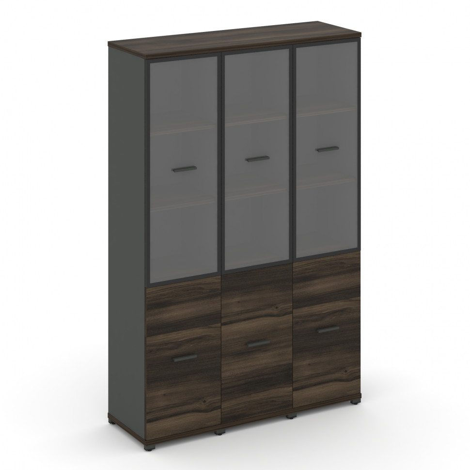 Concept Шкаф 3 узкие секции, 5 ниш CN.STU-532 RPB A Дуб Мали/Антрацит/Металл Антрацит/Прозрачный 125