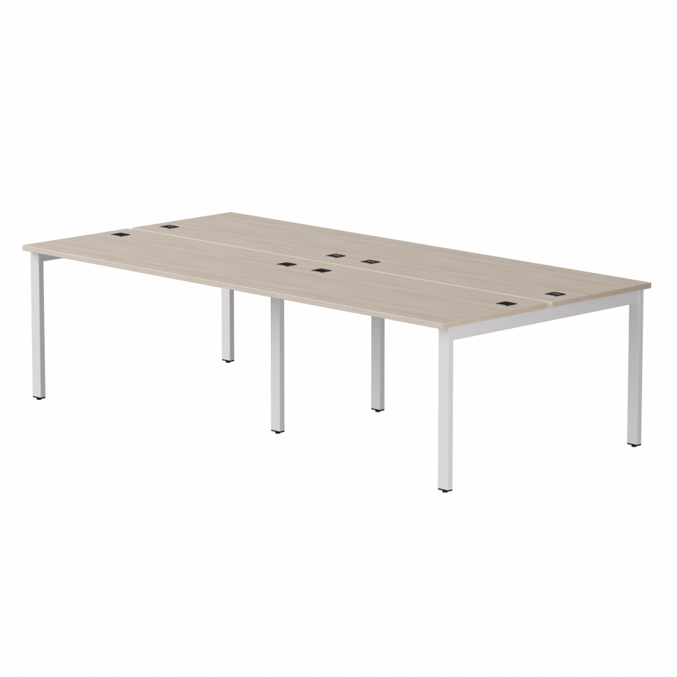 Бенч-система на 4 места Everprof EVO (ЭВО) на металлокаркасе 2360х670(1370)x755 Дуб Соната/Белый