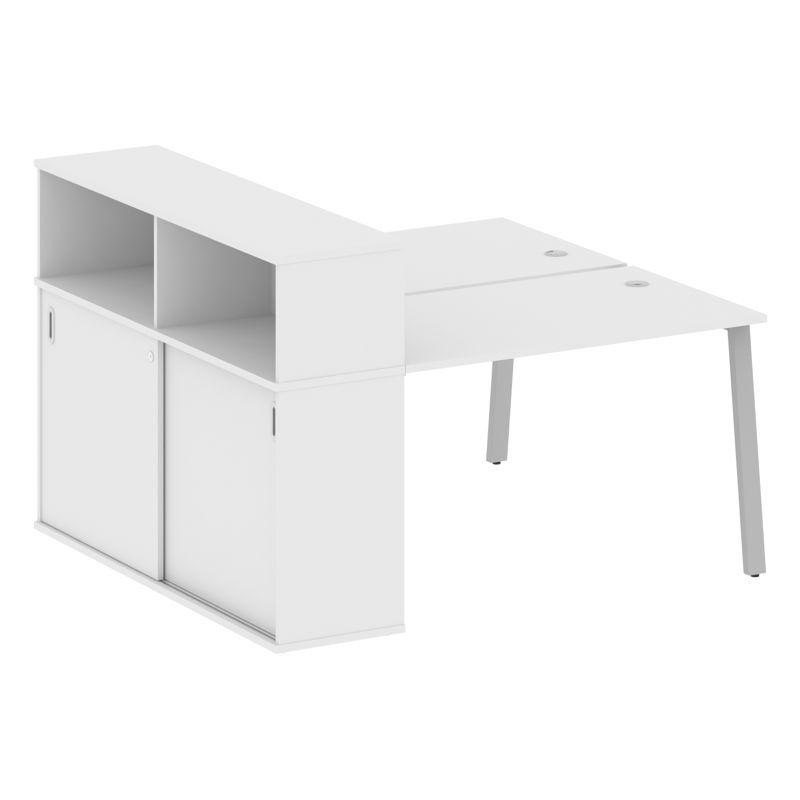 Metal System Рабочая станция с шкафом-купе на А-образном м/к БА.РС-СШК-2.2 Т Белый/Металл Серый 1610 Metal System Рабочая станция с шкафом-купе на А-образном м/к БА.РС-СШК-2.2 Т Белый/Металл Серый 1610