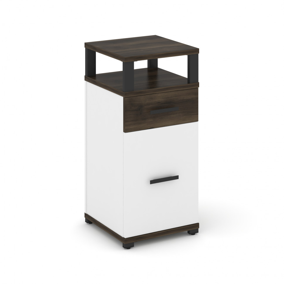 Concept Тумба опорная/приставная 1 ящ.+1 распаш. фасад с надставкой CN.TUO-006 B Дуб Мали/Белый Брил