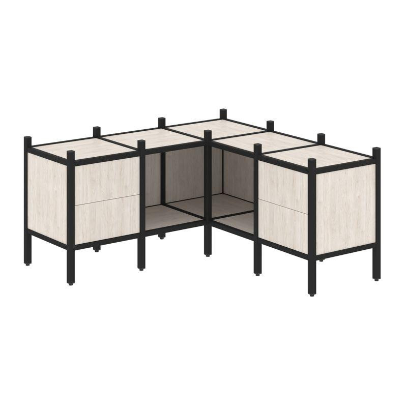 Loft Угловой внутренний стеллаж VR.L-27 Денвер Светлый/Металл Черный 1278*1278*636 Loft Угловой внутренний стеллаж VR.L-27 Денвер Светлый/Металл Черный 1278*1278*636