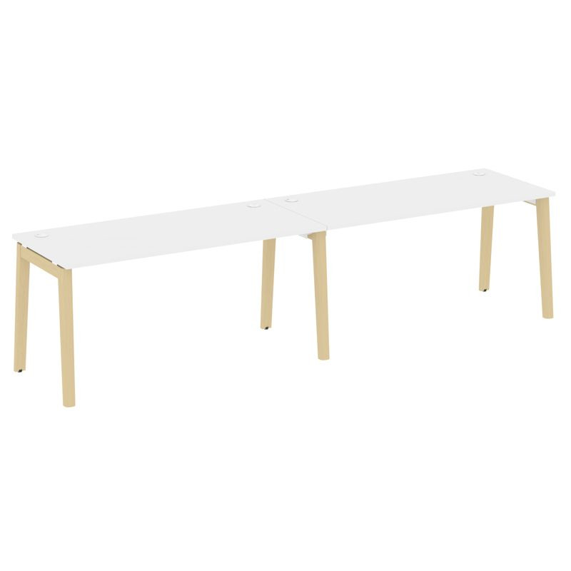 Onix Wood Рабочая станция OW.RS-2.4.7 Белый Бриллиант/Дуб Светлый/Металл Белый 3160*720*750