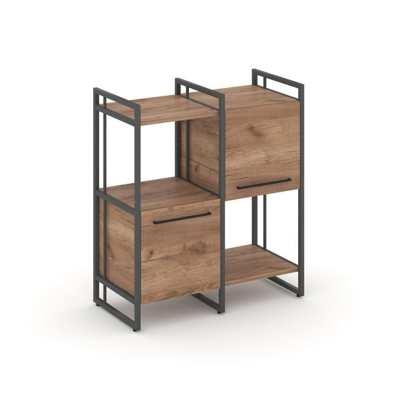 Rift Шкаф комбинированый RF.NS-005 Дуб Табак/Металл Антрацит/Черный Ручки 820*396*924