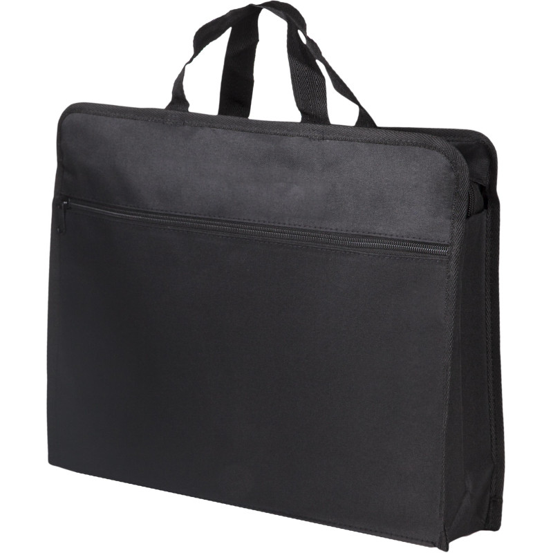 Папка-портфель A4 2 отделения, на молнии, 100% полиэстер, черный 63753