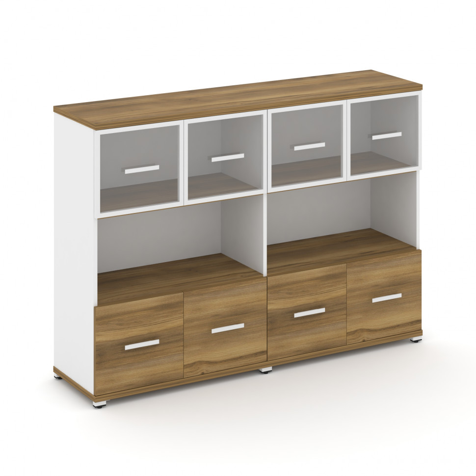 Concept Шкаф 2 широкие секции, 3 ниши CN.STS-325 RPW W Сандал Янтарный/Белый Бриллиант/Металл Белый/