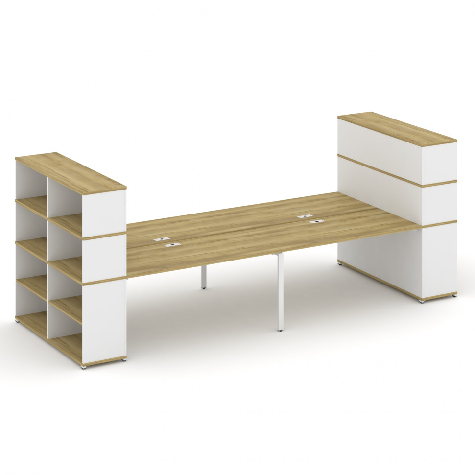 Concept Рабочая станция с опорными стеллажами с надставкой выс. CN.DRS-260 Дуб Винченцо/Белый Брилли Concept Рабочая станция с опорными стеллажами с надставкой выс. CN.DRS-260 Дуб Винченцо/Белый Брилли