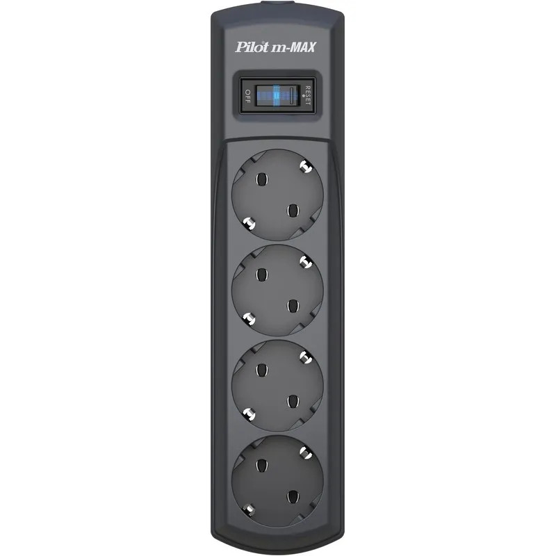 Сетевой фильтр PILOT m MAX (4/10м/16А/150Дж/темн.серый)