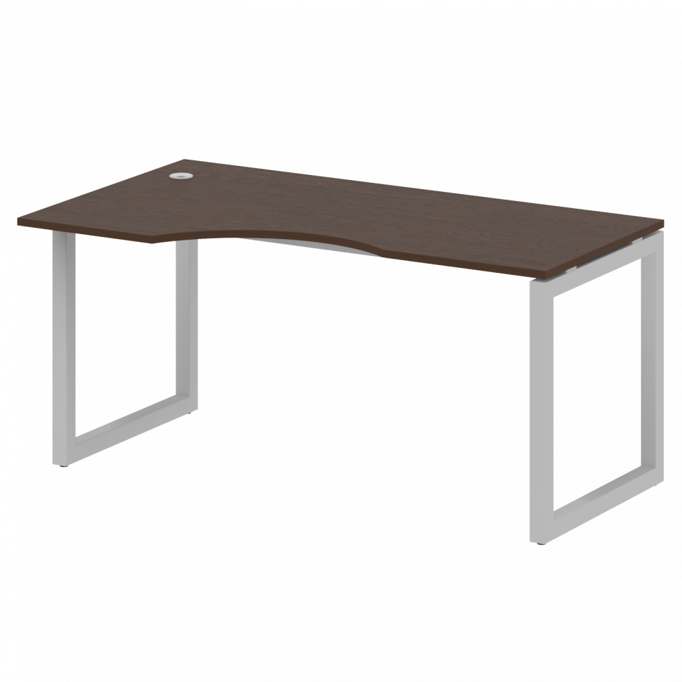 Metal System Quattro Стол криволинейный левый на О-образном м/к 50БО.СА-1 (L) Венге Цаво/Металл Серы