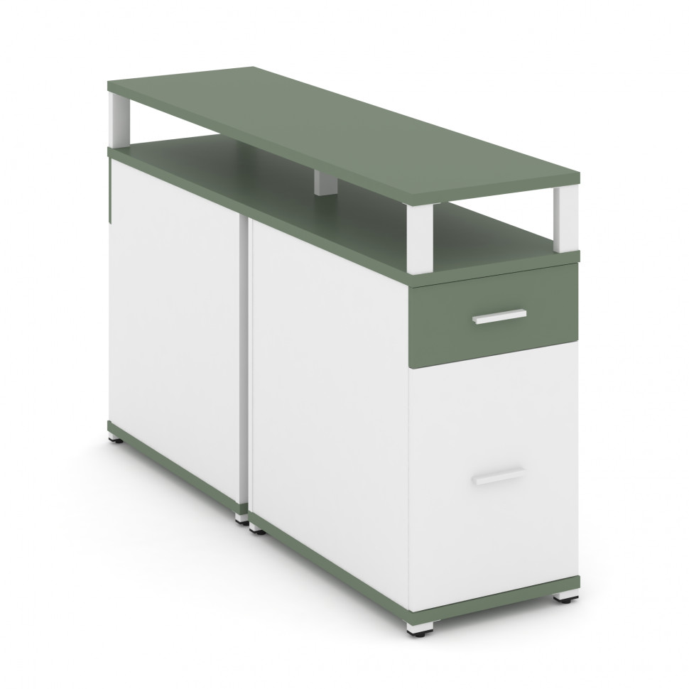 Concept Тумба двухсторонняя опорная/приставная 1 ящ.+1 распаш. фасад с надставкой. CN.DTGO-006 W Коб