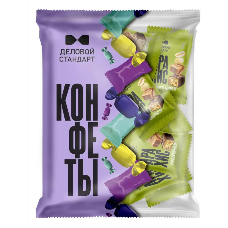 Конфеты глазированные Деловой Стандарт арахис в мягкой карамели, 700г