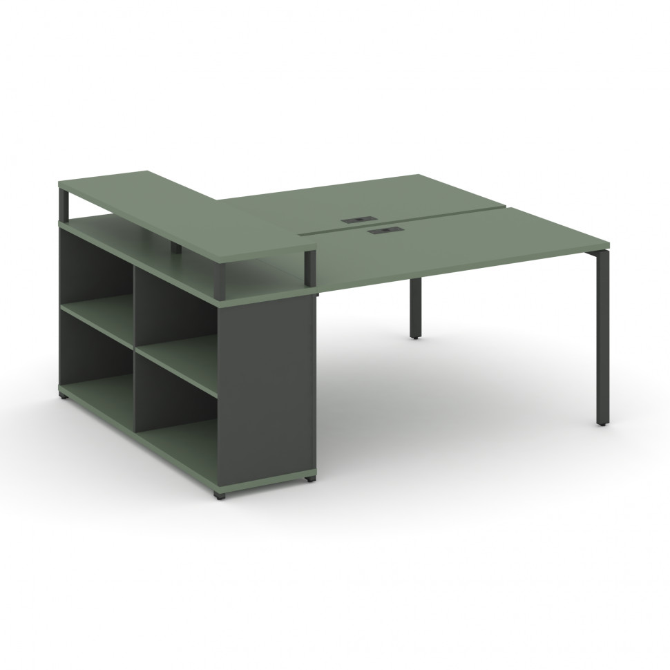 Concept Рабочая станция с опорным стеллажом с верх. горизонтом  CN.DRS-205 Кобо/Антрацит/Металл Антр