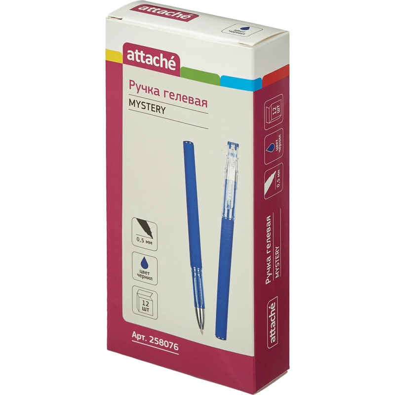 Ручка гелевая неавтомат. Attache Mystery синий,0,5мм,конусный наконеч