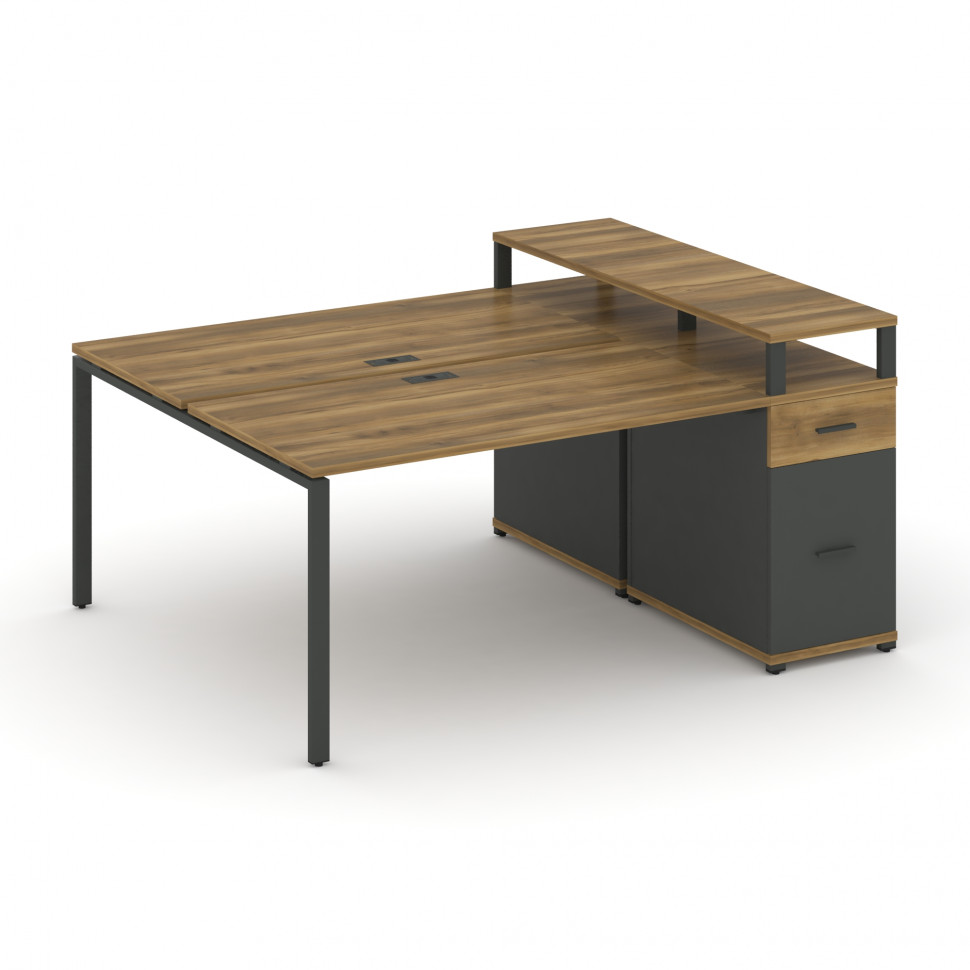 Concept Рабочая станция с 1 опорной тумбой CN.DRS-416 A Сандал Янтарный/Антрацит/Металл Антрацит 200