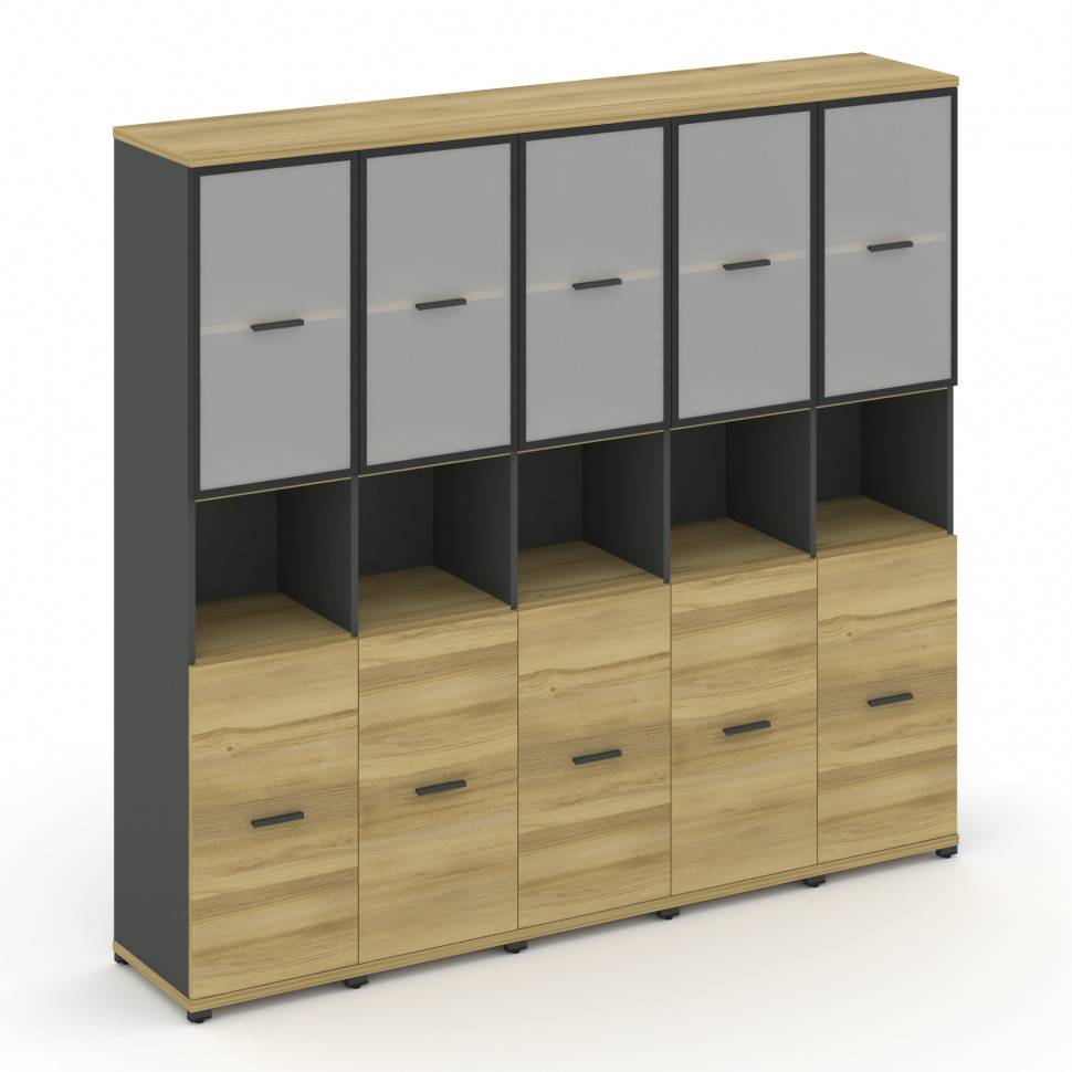 Concept Шкаф 5 узких секций, 5 ниш CN.STU-553 RMB A Дуб Винченцо/Антрацит/Металл Антрацит/Сатин 2084 Concept Шкаф 5 узких секций, 5 ниш CN.STU-553 RMB A Дуб Винченцо/Антрацит/Металл Антрацит/Сатин 2084