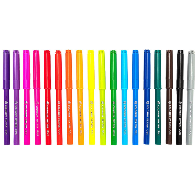Фломастеры набор Deli  ColoRun вентилир. 18цв.пакет с европодвес., EC10013