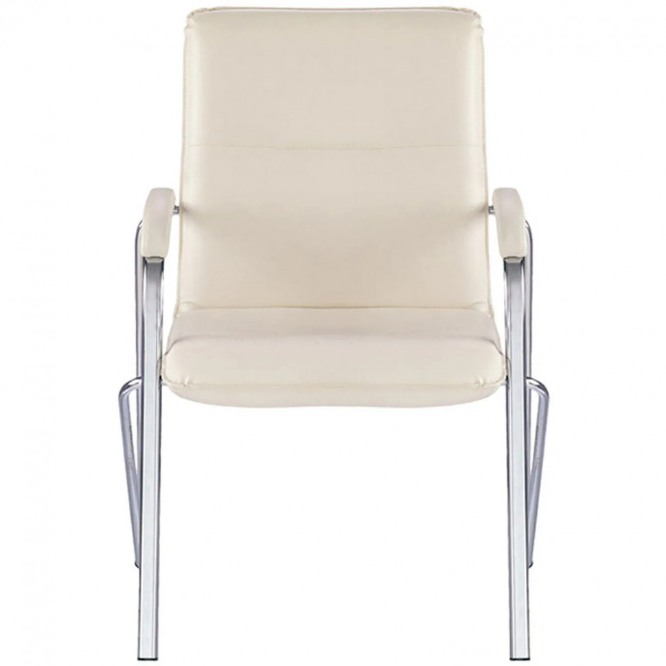 Конференц-кресло 0MX_UA_EChair SAMBA Chrome к/з бежев./к/з (V-18)