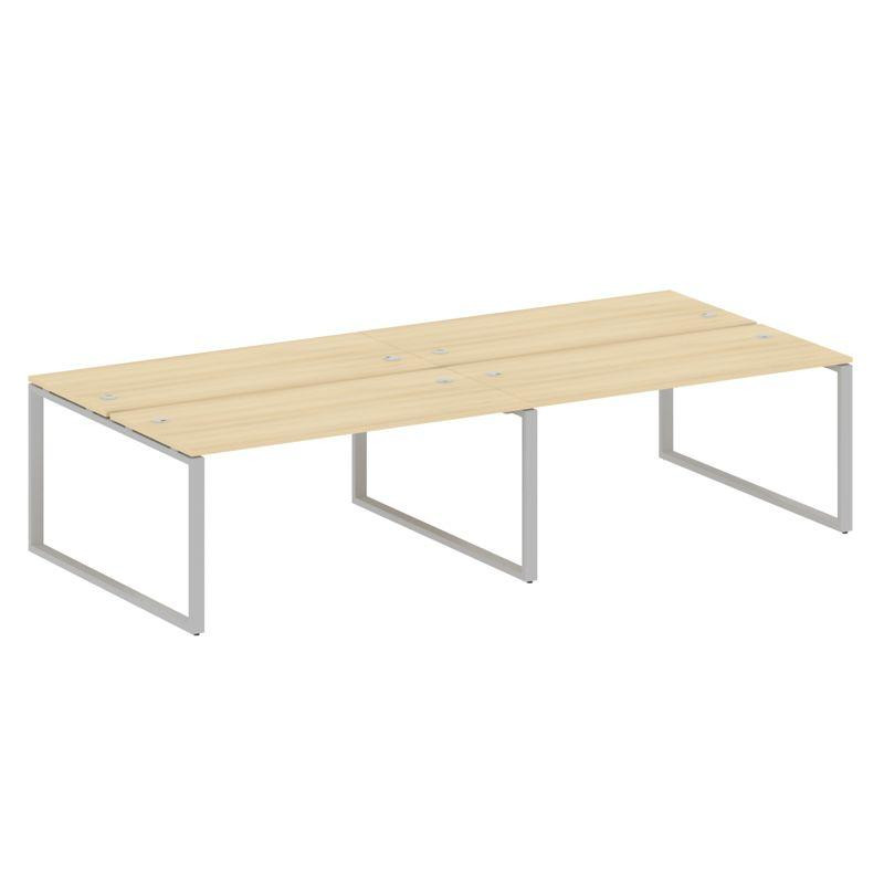 Metal System Рабочая станция на 4 места на О-образном м/к БО.СМ-4.4 Акация Лорка/Металл Серый 3200*1