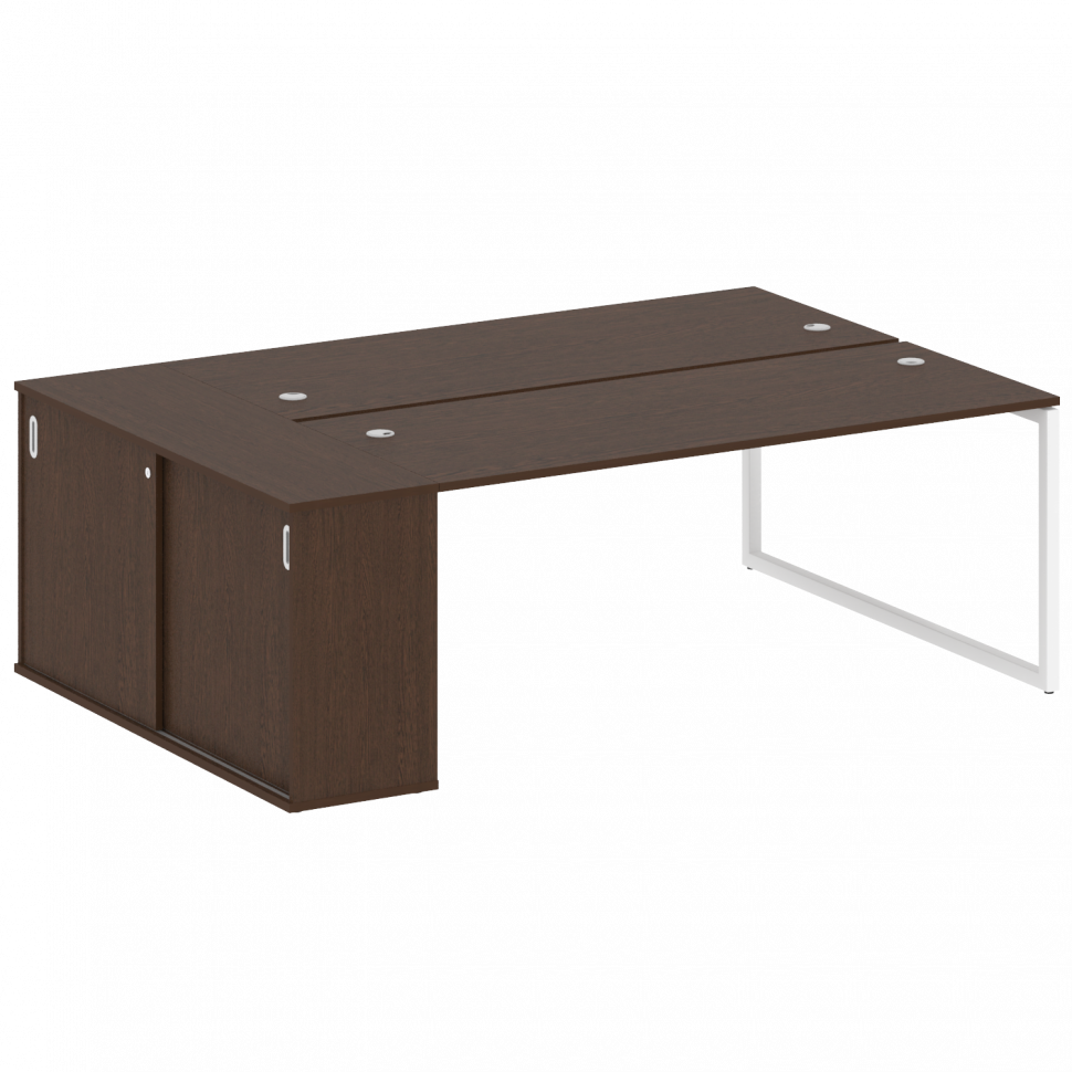 Metal System Quattro Рабочая станция с шкафом-купе на О-образном м/к 40БО.РС-СШК-1.5 Т Венге Цаво/Ме