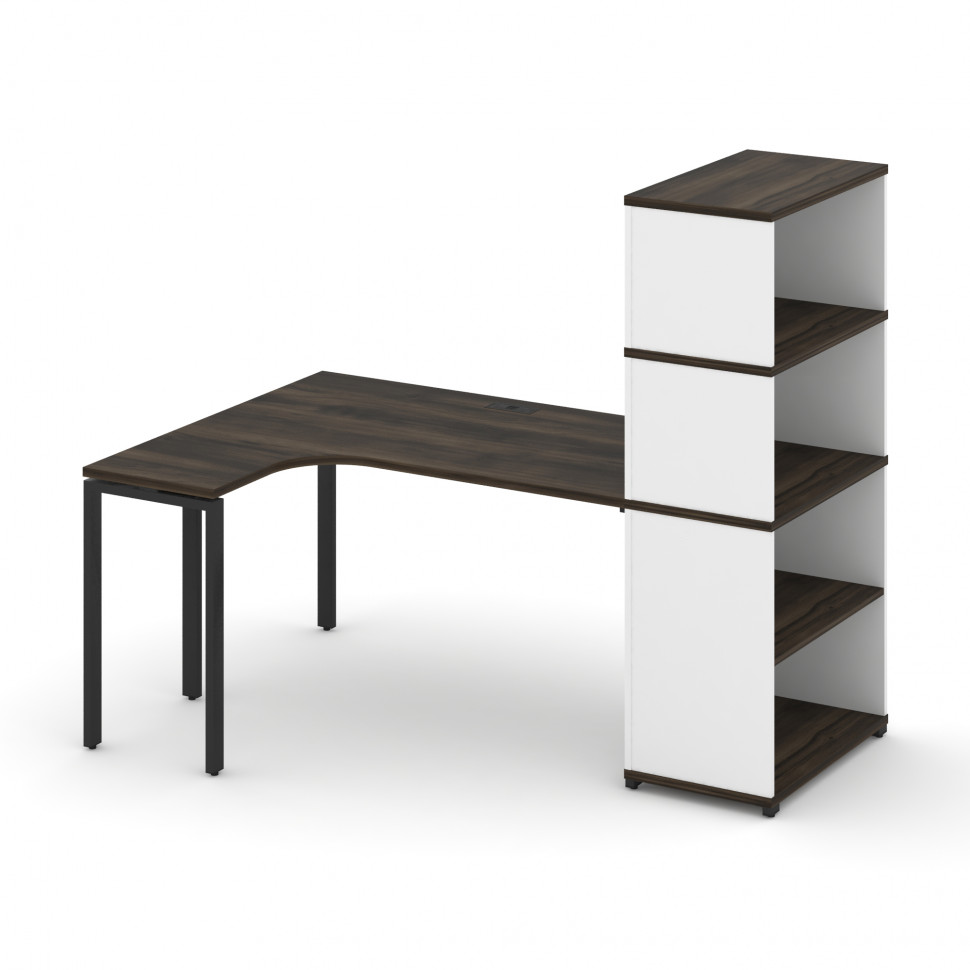 Concept Стол эргономичный с опорным стеллажом с надставкой выс. CN.SA-207(L) Дуб Мали/Белый Бриллиан