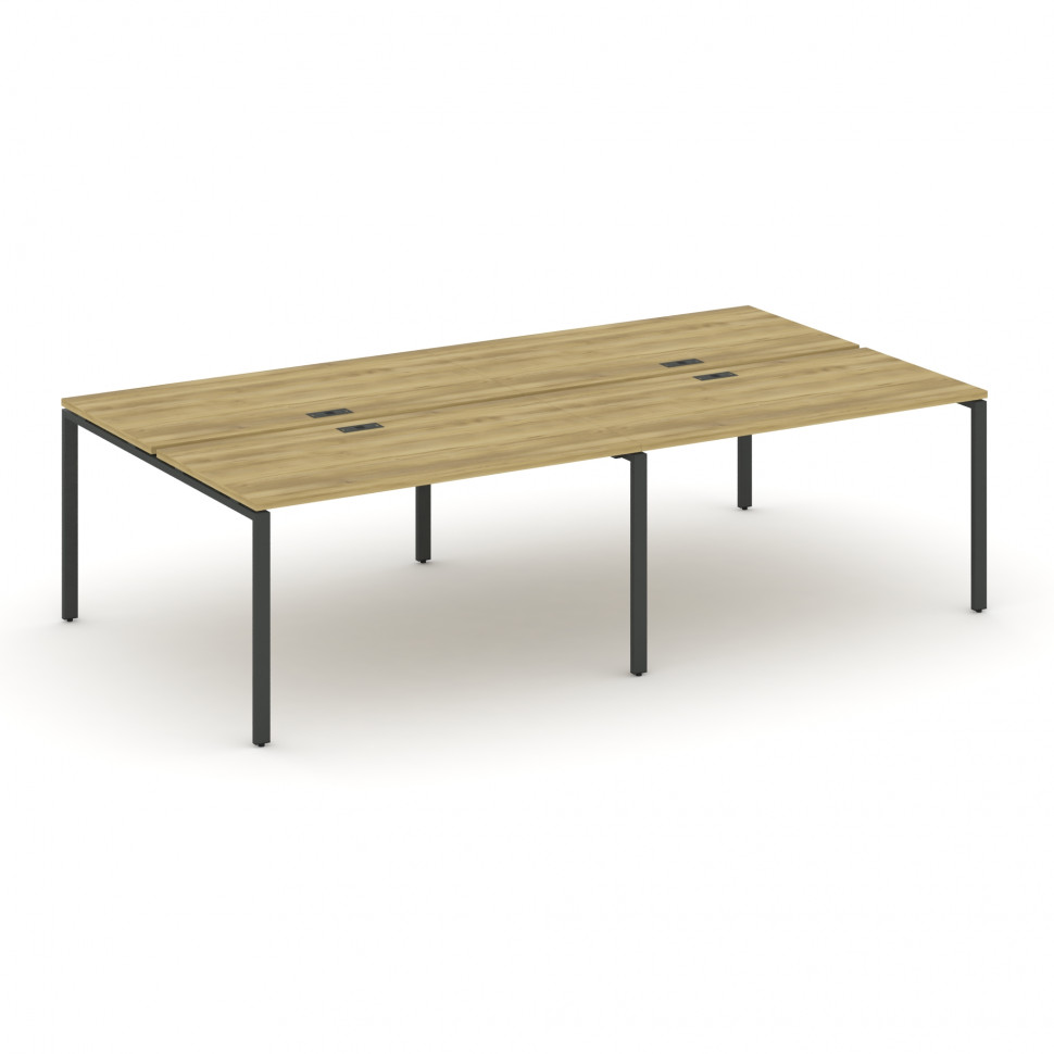 Concept Рабочая станция на 4 места CN.DRS-007 Дуб Винченцо/Металл Антрацит 2760*1480*750