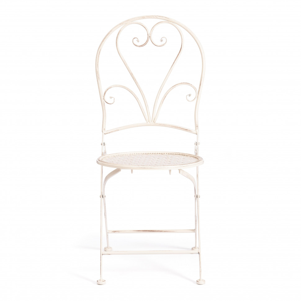 Стул Лав Чаир/Love Chair (PL08-11140) стальной сплав, античный белый, 40х47,5х94см