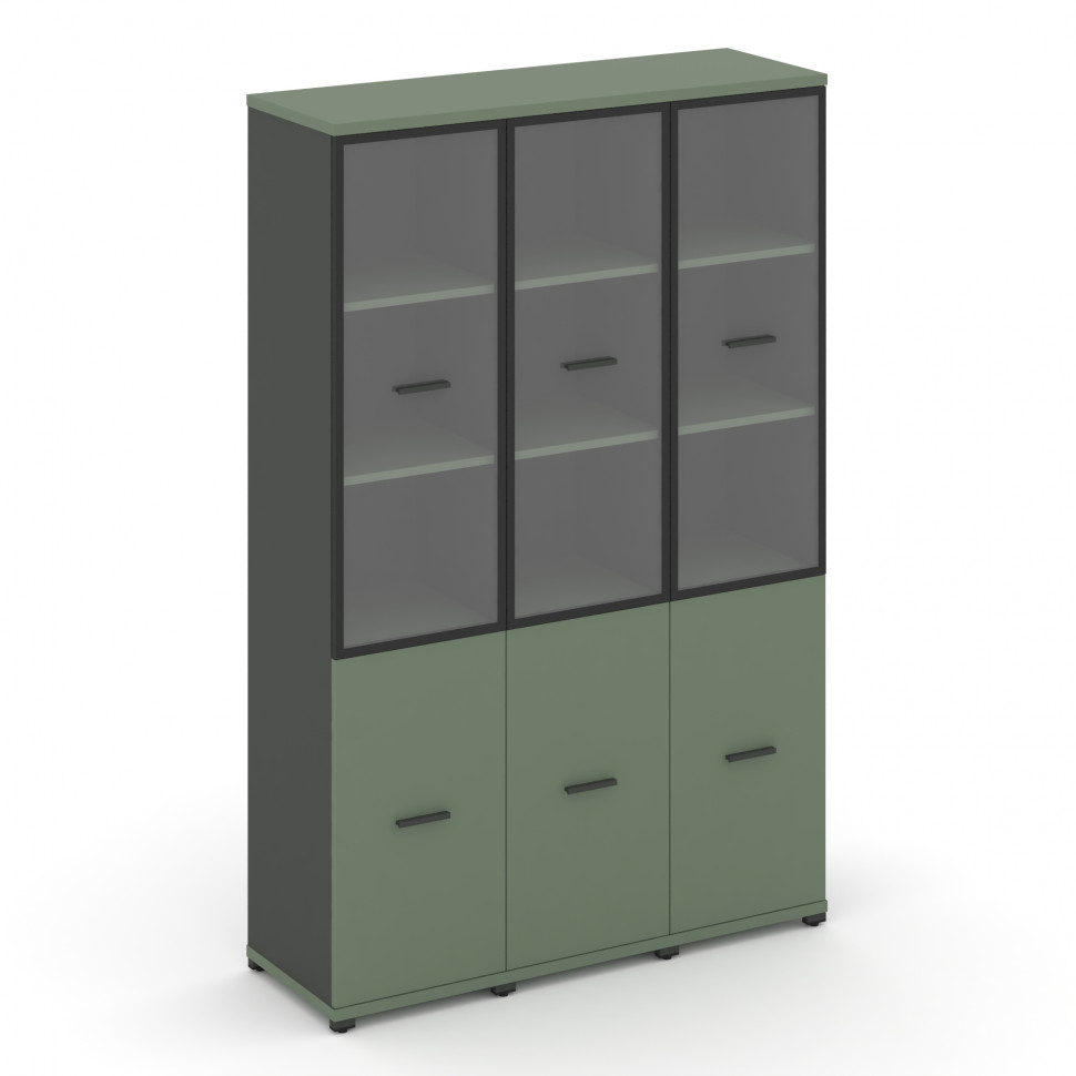 Concept Шкаф 3 узкие секции, 5 ниш CN.STU-532 RPB A Кобо/Антрацит/Металл Антрацит/Прозрачный 1252*42