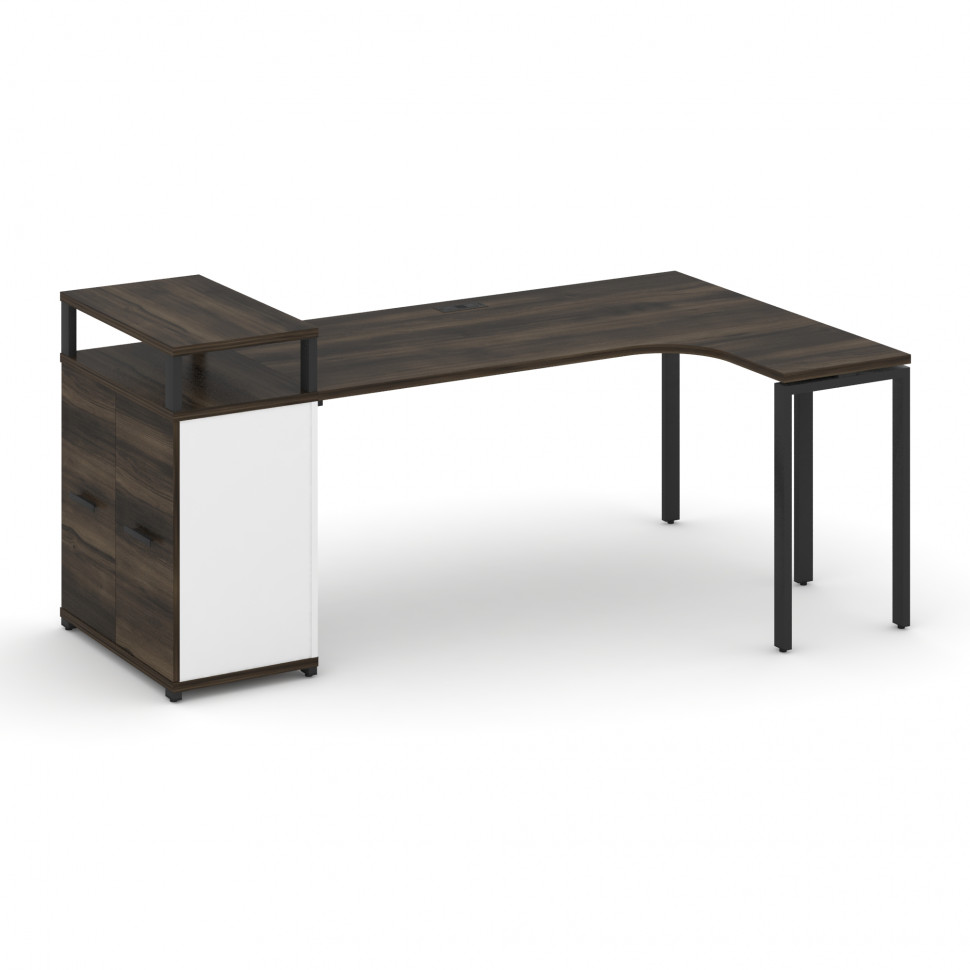 Concept Стол эргономичный с опорным распаш. шкафом с верх. горизонтом CN.SA-212(R) B Дуб Мали/Белый Concept Стол эргономичный с опорным распаш. шкафом с верх. горизонтом CN.SA-212(R) B Дуб Мали/Белый