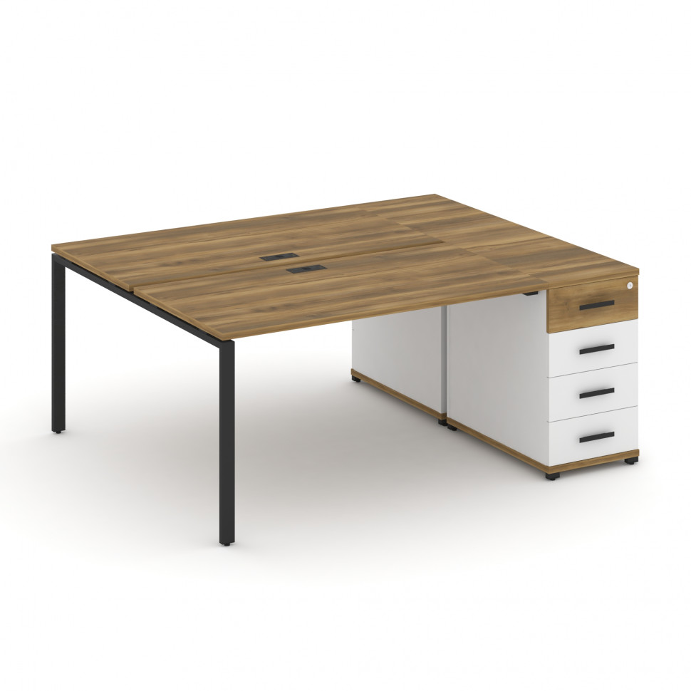 Concept Рабочая станция с 1 опорной тумбой CN.DRS-403 B Сандал Янтарный/Белый Бриллиант/Металл Черны Concept Рабочая станция с 1 опорной тумбой CN.DRS-403 B Сандал Янтарный/Белый Бриллиант/Металл Черны