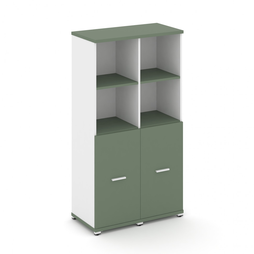 Concept Шкаф 2 узкие секции, 4 ниши CN.STU-421 W Кобо/Белый Бриллиант/Металл Белый 836*420*1554