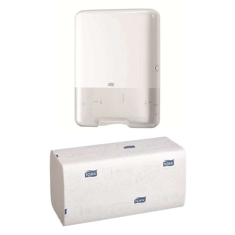 Диспенсер для полотенец лист.Tork Singlefold H3 ZZ/C 553000 белый