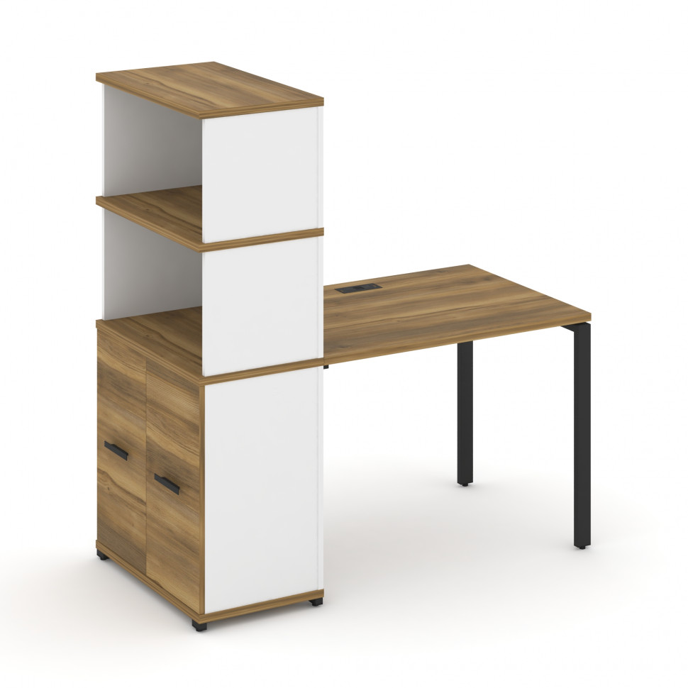 Concept Стол рабочий с опорным распаш. шкафом с надставкой выс. CN.SP-229 B Сандал Янтарный/Белый Бр Concept Стол рабочий с опорным распаш. шкафом с надставкой выс. CN.SP-229 B Сандал Янтарный/Белый Бр