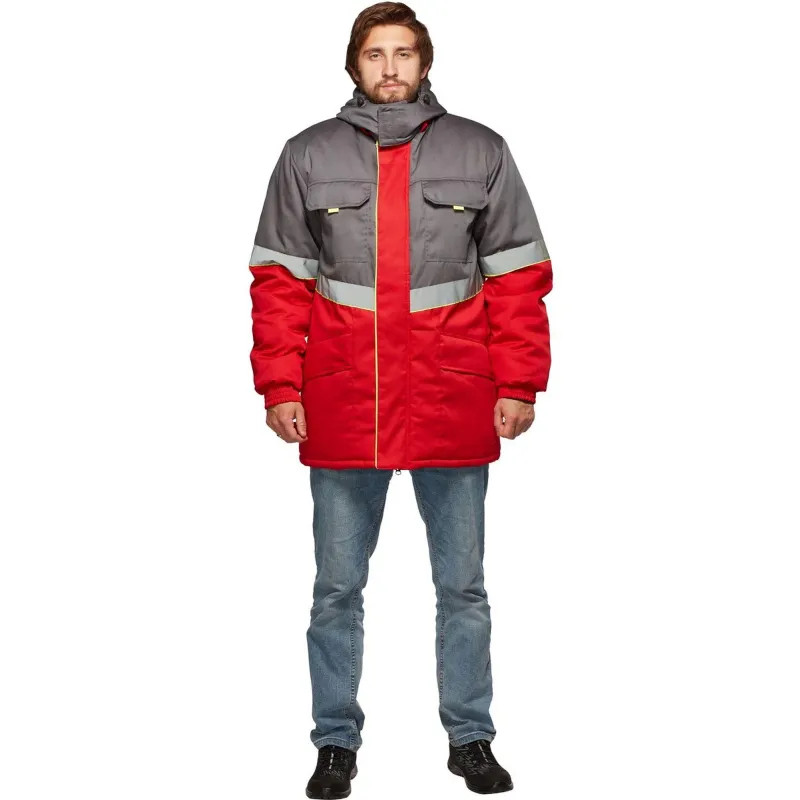 Куртка рабочая зимняя муж з43-КУ крас/сер (р.48-50) 170-176 (серия З)