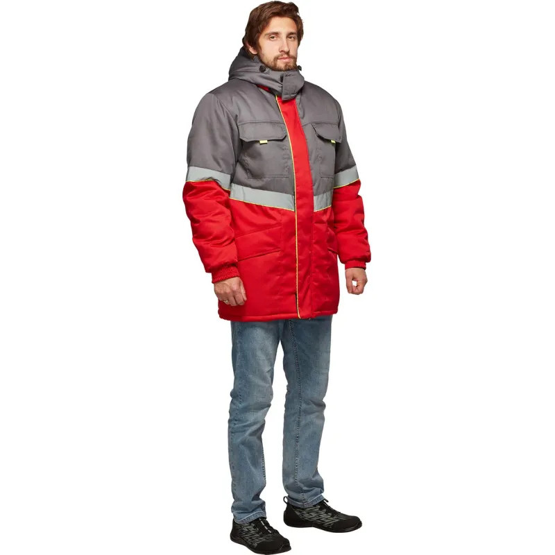 Куртка рабочая зимняя муж з43-КУ крас/сер (р.48-50) 170-176 (серия З)