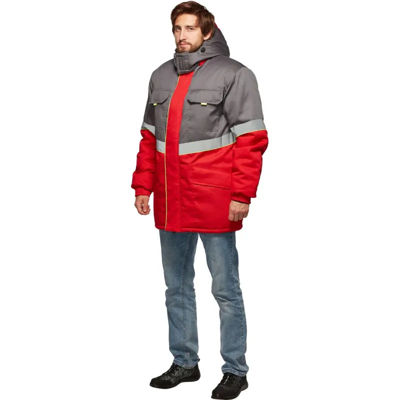 Куртка рабочая зимняя муж з43-КУ крас/сер (р.48-50) 170-176 (серия З)