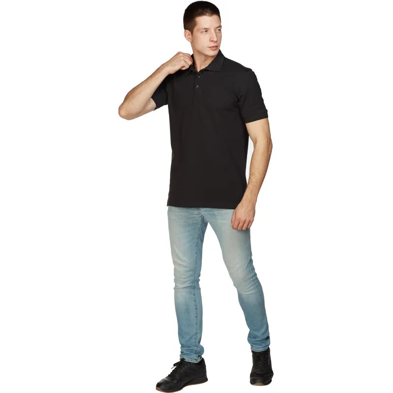 Рубашка Поло (190г.) кор.рукав черная.(L)