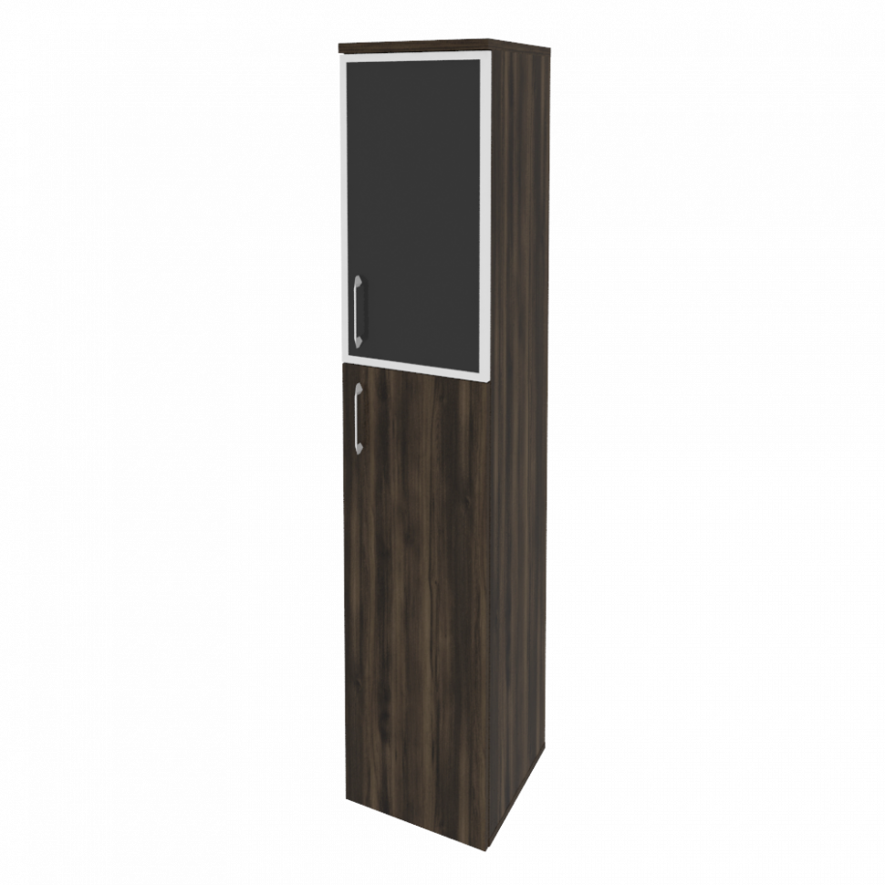 Onix Шкаф высокий узкий правый O.SU-1.7 R (R) black Дуб Мали/Стекло Black 400*420*1977