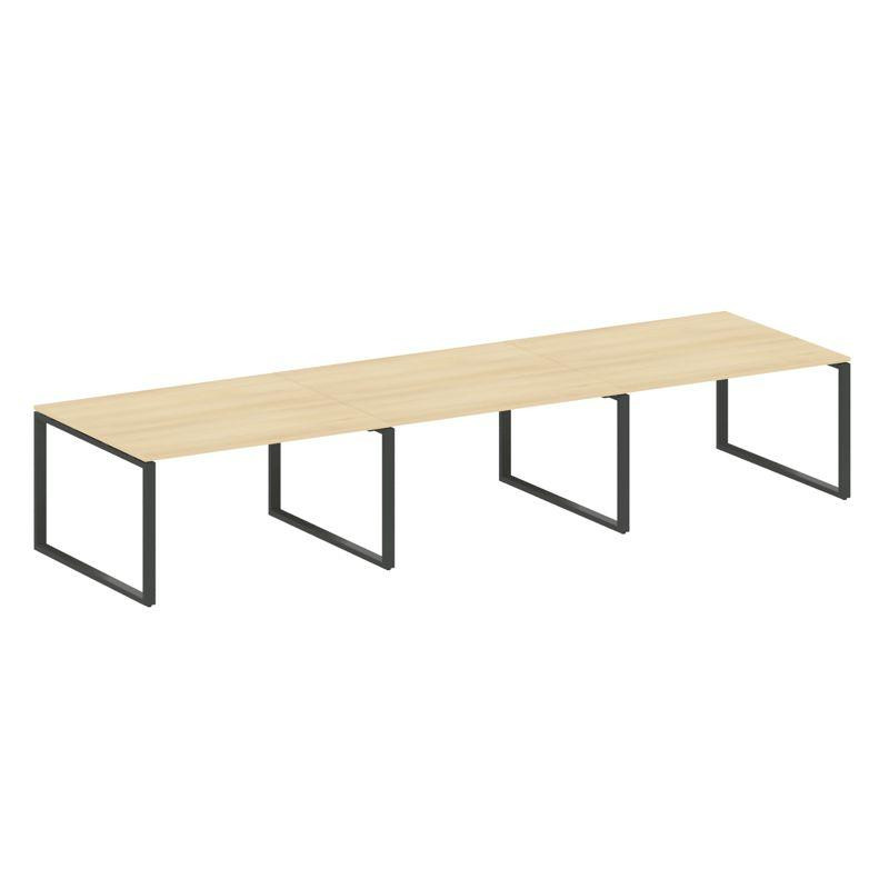 Metal System Переговорный стол (3 столешницы) на О-оразном м/к БО.ПРГ-3.3 Акация Лорка/Металл Антрац