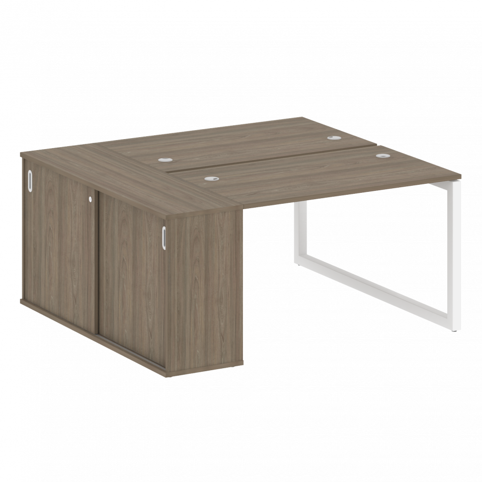 Metal System Quattro Рабочая станция с шкафом-купе на О-образном м/к 50БО.РС-СШК-1.2 Т Вяз Благородн