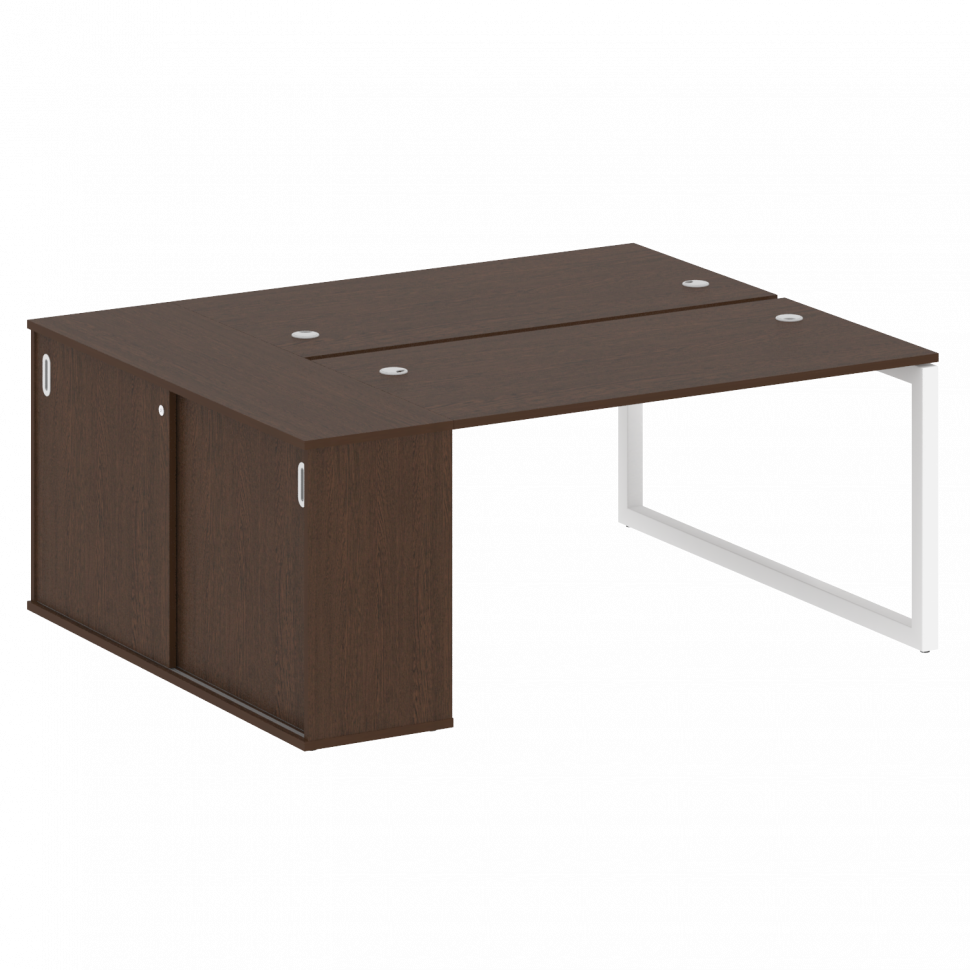 Metal System Quattro Рабочая станция с шкафом-купе на О-образном м/к 50БО.РС-СШК-1.3 Т Венге Цаво/Ме