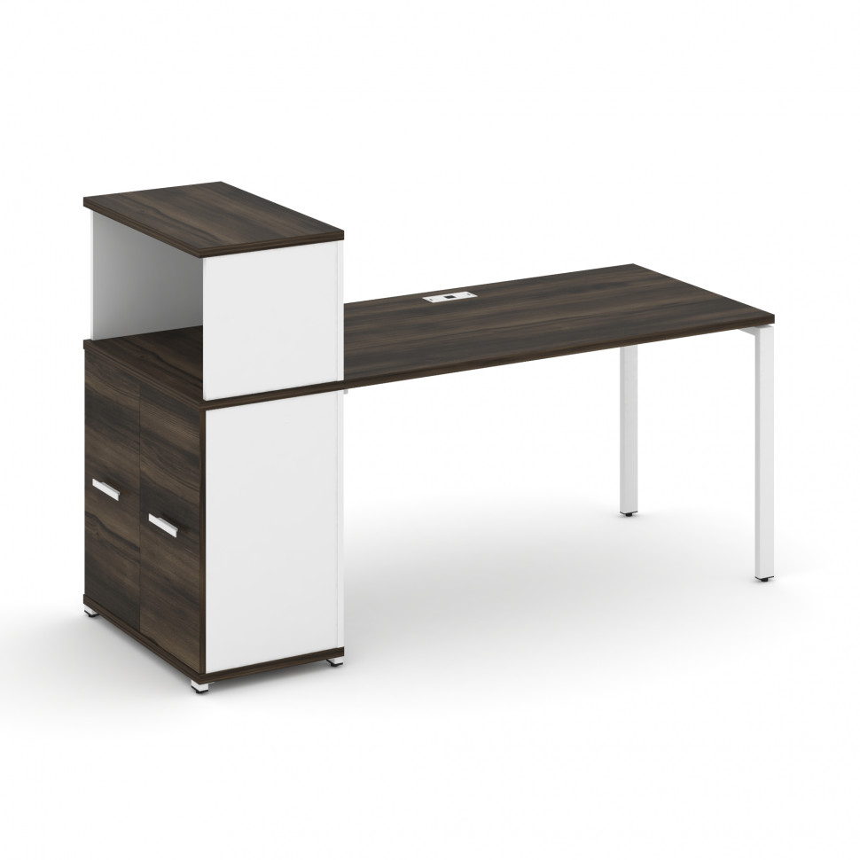 Concept Стол рабочий с опорным распаш. шкафом с надставкой низ. CN.SP-227 W Дуб Мали/Белый Бриллиант Concept Стол рабочий с опорным распаш. шкафом с надставкой низ. CN.SP-227 W Дуб Мали/Белый Бриллиант