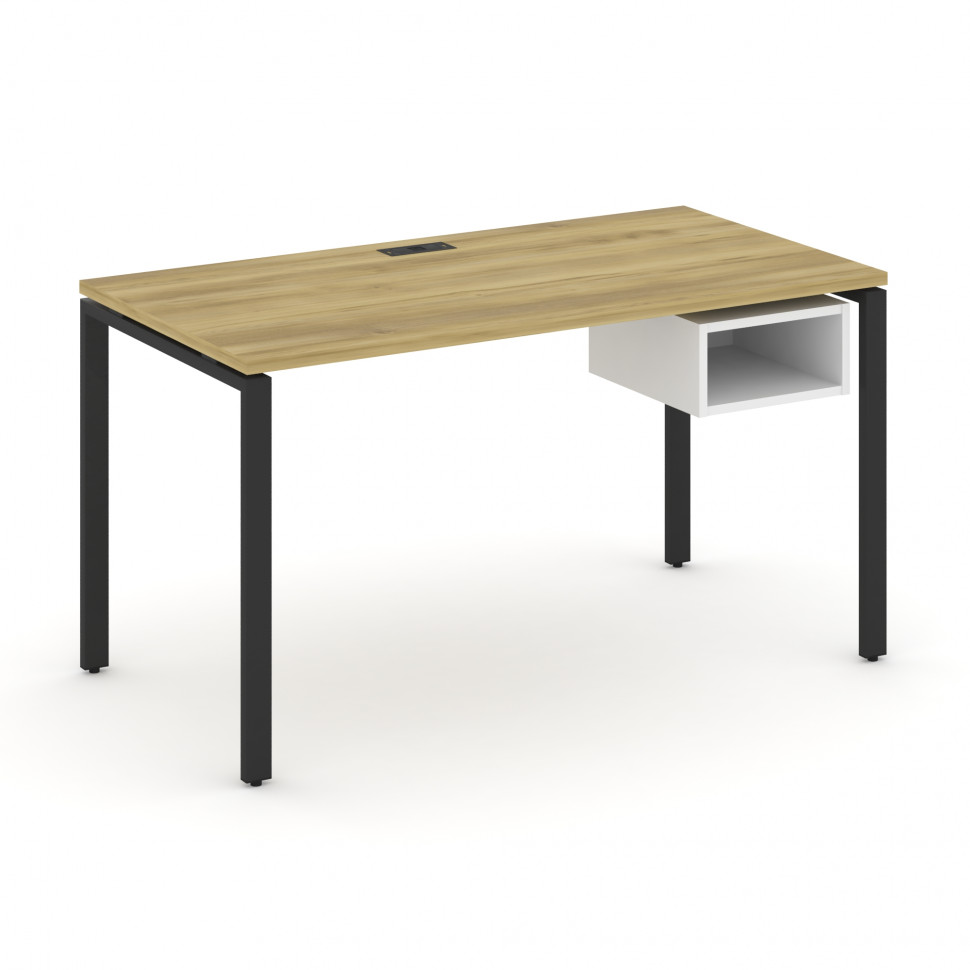 Concept Стол рабочий с подвесной тумбой с 1 открытой нишей CN.SP-103 Дуб Винченцо/Белый Бриллиант/Ме