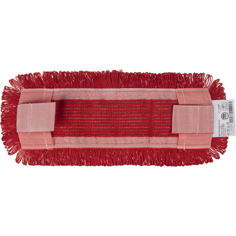 Насадка МОП плоский 40х13см ухо+карман хлопок красный CN3066