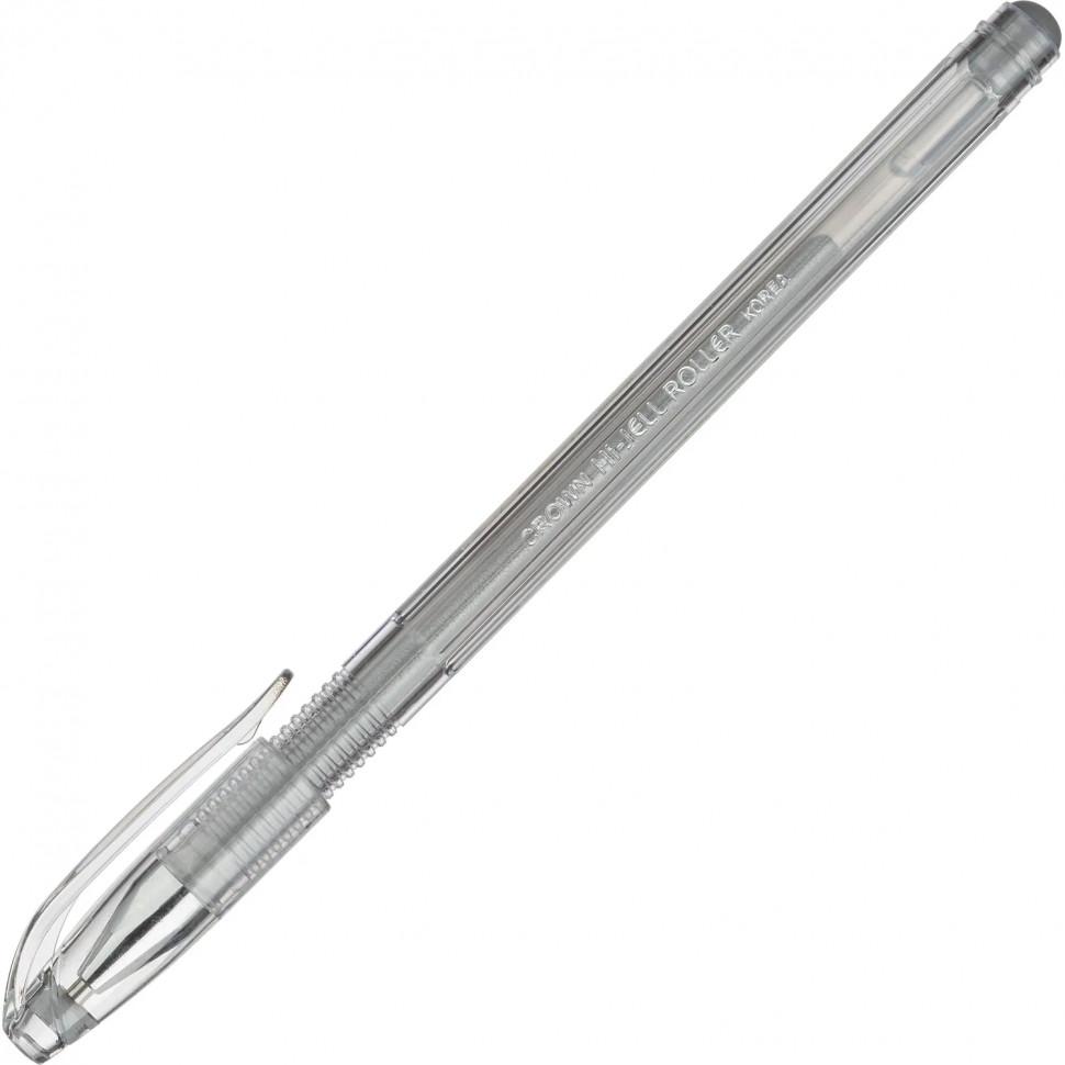Ручка гелевая неавтомат. серебро металлик CROWN, 0,7мм