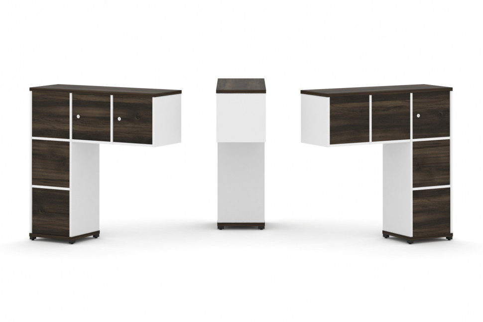 Concept Надставка низкая CN.DNN-005 Дуб Мали/Белый Бриллиант/Металл Черный 1099*365*1130